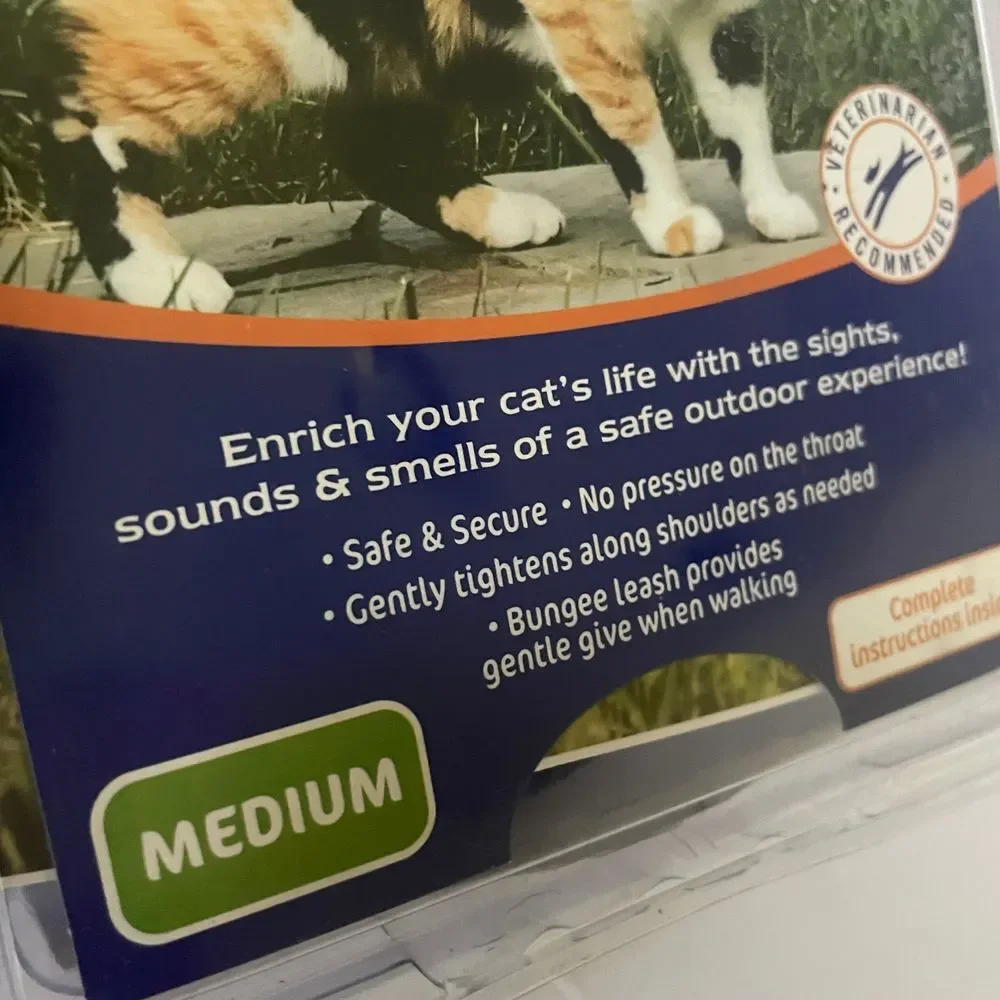 Premier Come With Me Kitty‎ Cat Harness & Bungee Leash Medium Blue Outdoor Walk